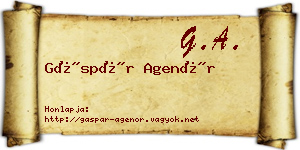 Gáspár Agenór névjegykártya
