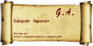 Gáspár Agenór névjegykártya